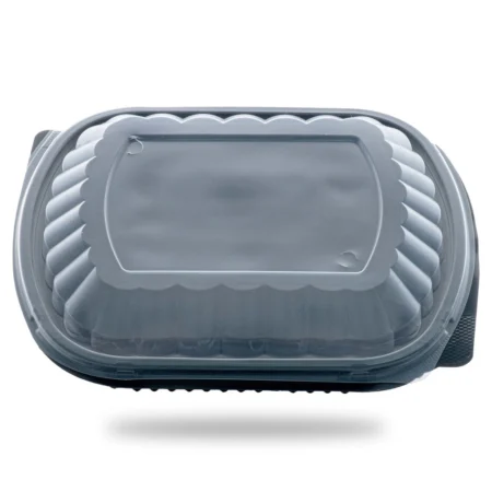 Caserole Meniu Negre cu Capac (100 Buc/Set)