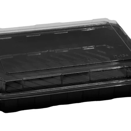 Caserole Sushi Negre cu Capac 2400cc (50 Buc/Set)