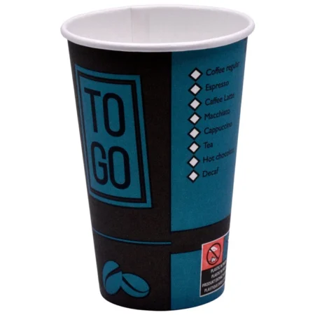 Pahare Carton Albastre 12oz Coffe To Go (60 Buc/Set)