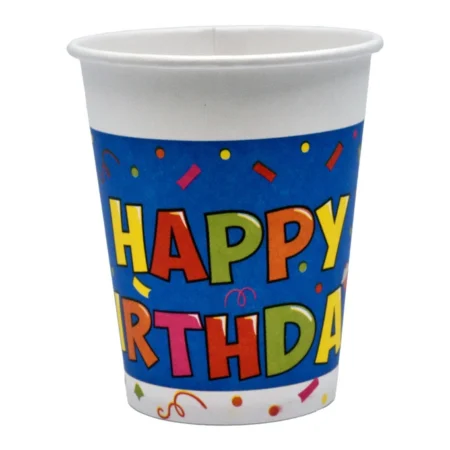 Pahare Carton 8oz Party Happy Birthday (60 Buc/Set)