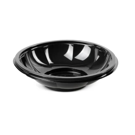 Boluri Salată Rotunde Negre + Capac (100 Buc/Set)