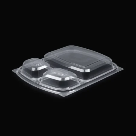 Capace Caserole Termosudabile Negre 3 Compartimente (50 Buc/Set)