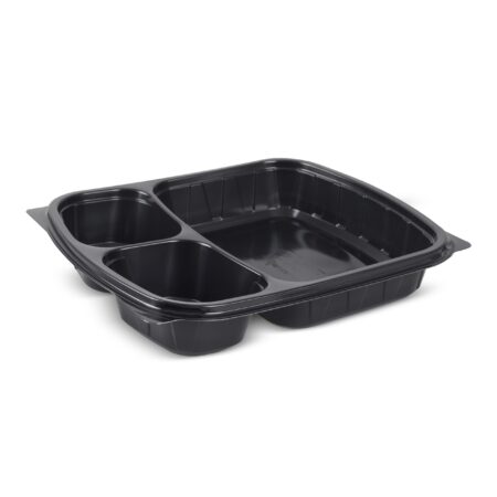 Caserole Termosudabile Negre 3 Compartimente (50 Buc/Set)