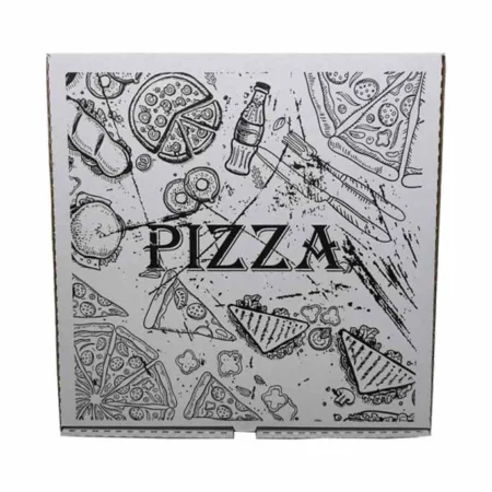 Cutii Pizza "Fast Food" Albe (100 Buc/Set)