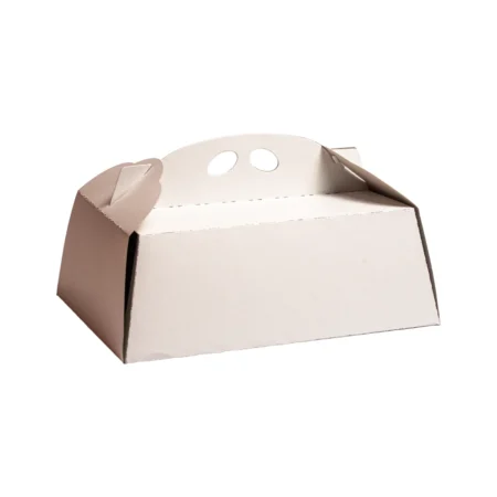 Cutii Prăjituri Albe cu Mâner (100 Buc/Set)