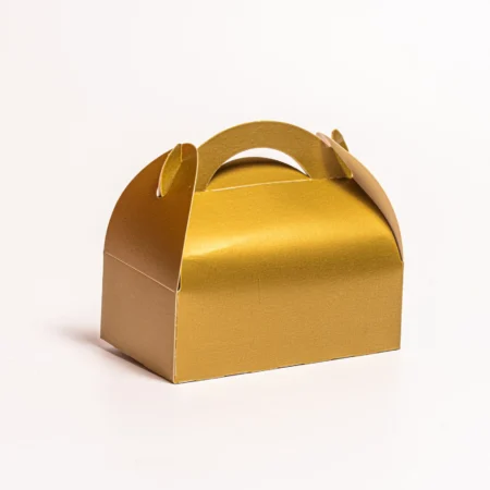 Cutii Prăjituri Aurii (Mărturii) 17×10 cm (50 Buc/Set)