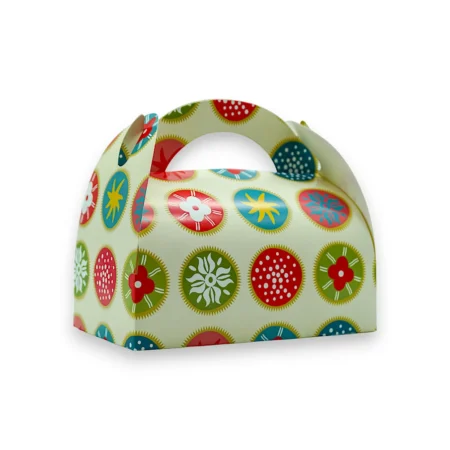 Cutii Prăjituri cu Toartă Color 10×17 cm (50 Buc/Set)