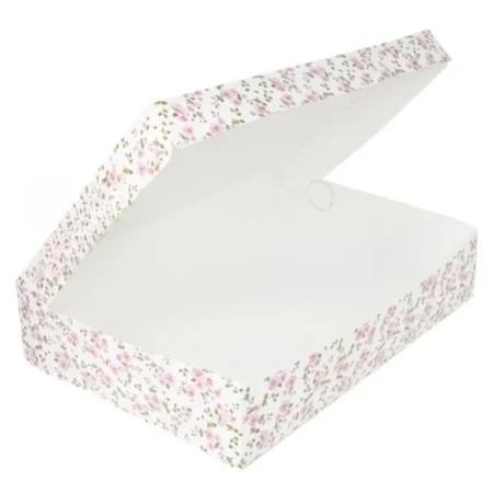Cutii Prăjituri cu Capac Flori (100 Buc/Set)