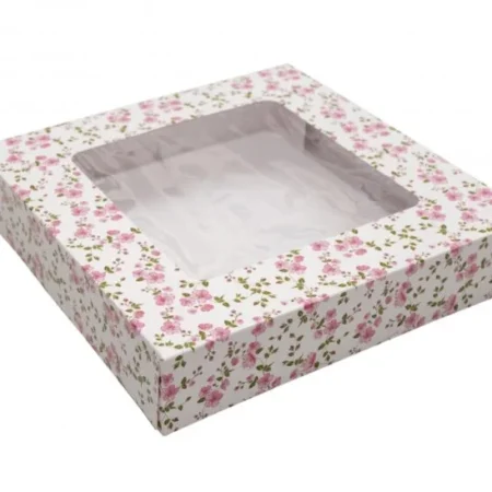 Cutii Prăjituri cu Fereastră Flori (50 Buc/Set)