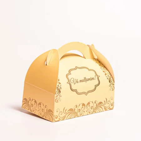 Cutii Prăjituri "Vă Mulțumim" (Mărturii) 17×10 cm (50 Buc/Set)