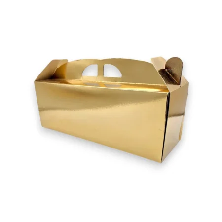 Cutii Tort Aurii cu Mâner (25 Buc/Set)