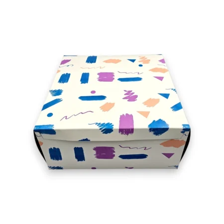 Cutii Tort Desen Multicolor Square (25 Buc/Set)