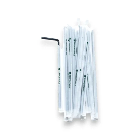 Paie Bio Flexibile Negre Ambalate în Hârtie (400 Buc/Set)