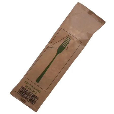 Set Furculiță Crem + Șervețel Ambalat (100 Buc/Set)