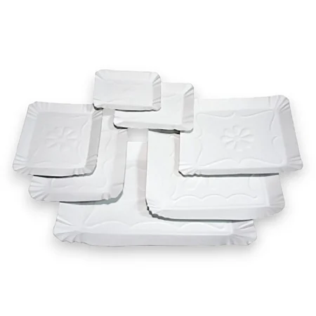 Tăvițe Prăjituri din Carton Alb (100 Buc/Set)