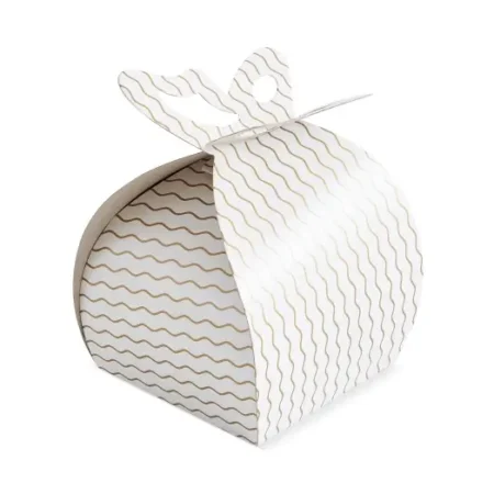 Cutii Prăjituri Fluture cu Dungi Plastifiate 9,5×9,5×8 cm (100 Buc/Set)