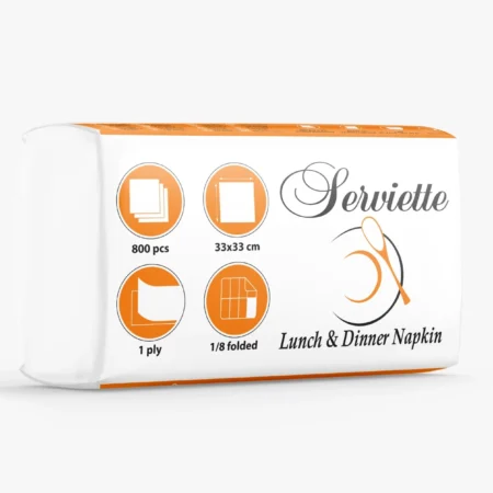 Șervețele Albe 1/8 33x33 cm (800 Buc/Set)
